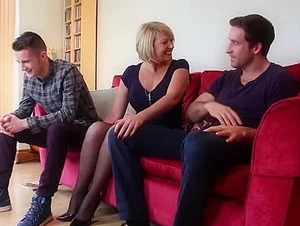 Amy in Naughty British housewife having a threesome