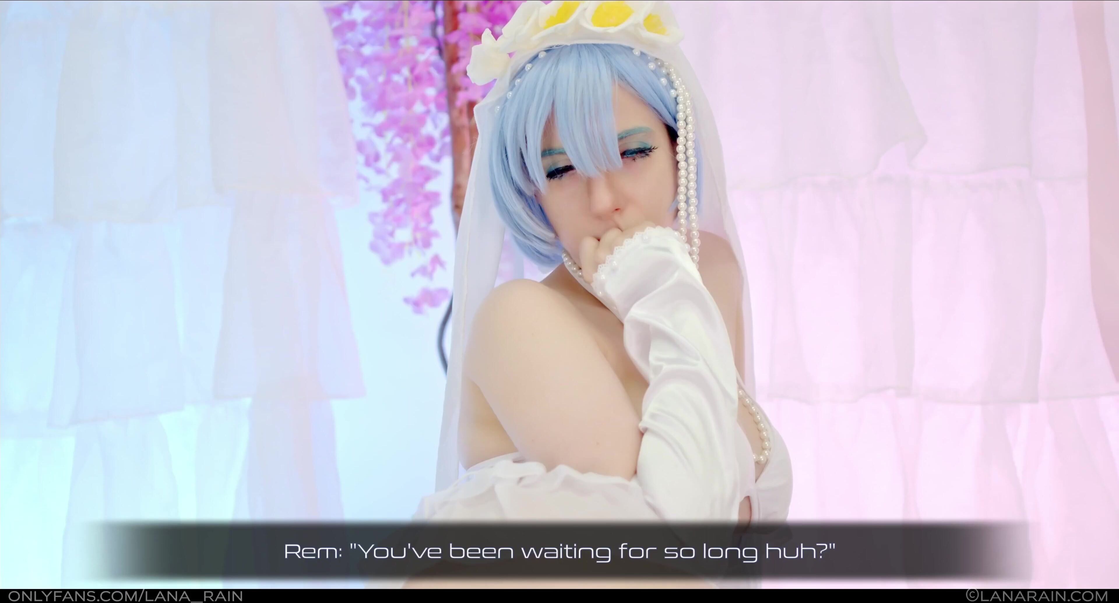 Lana Rain Cosplays Bride-To-Be Rem And Rides A Dildo