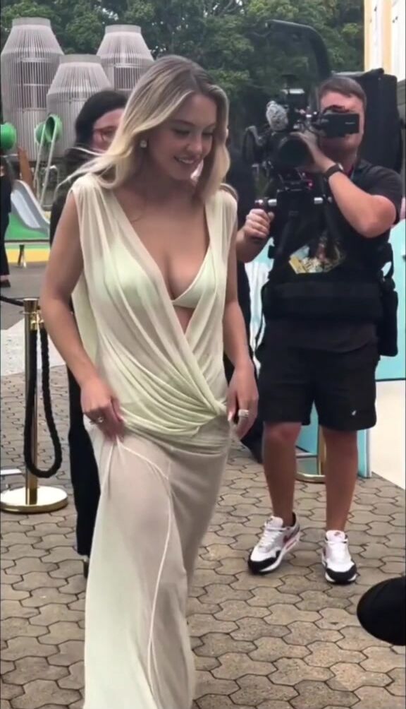 Sydney Sweeney Walks In A Hot Dress