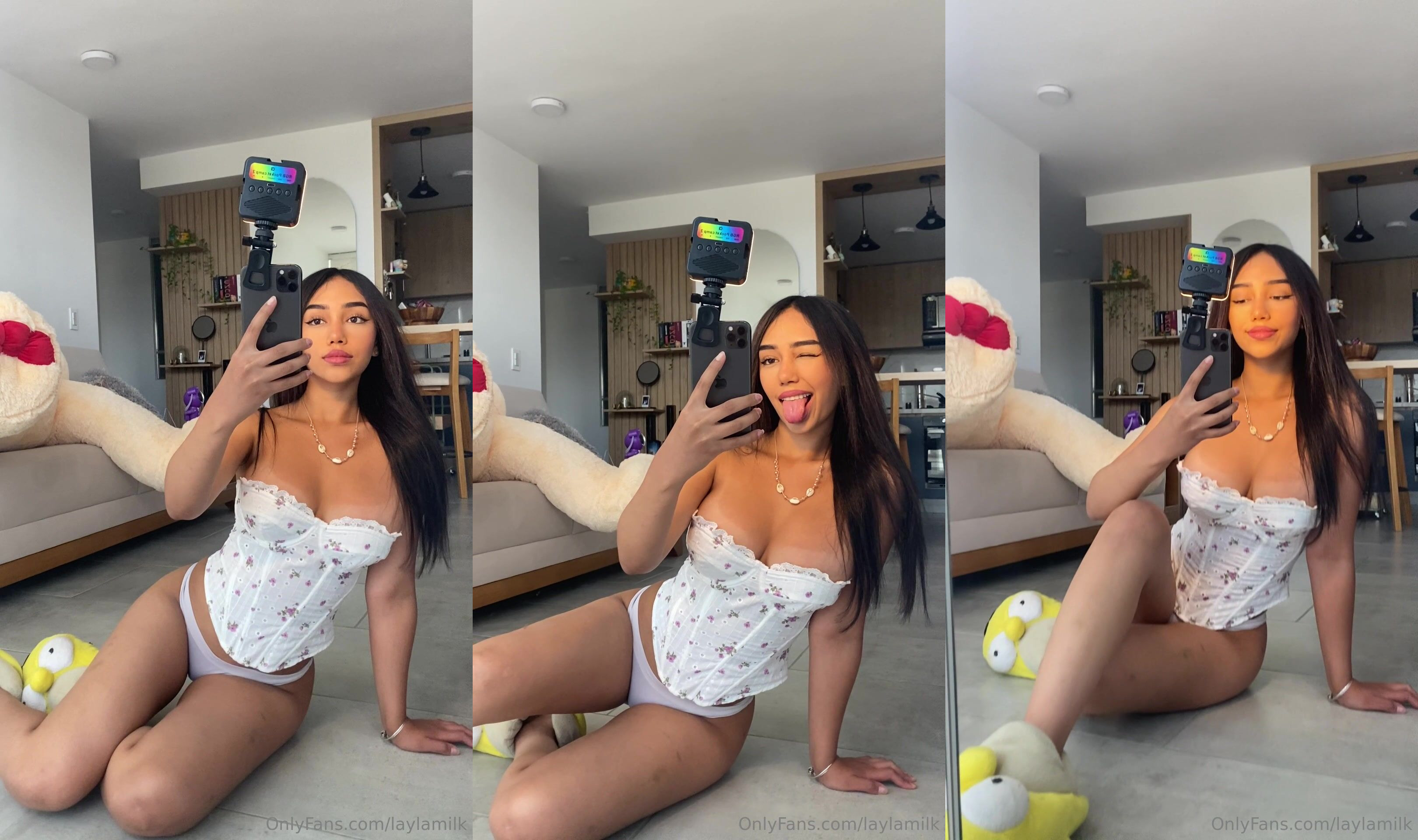 Layla Milk Films Herself In Front Of A Mirror