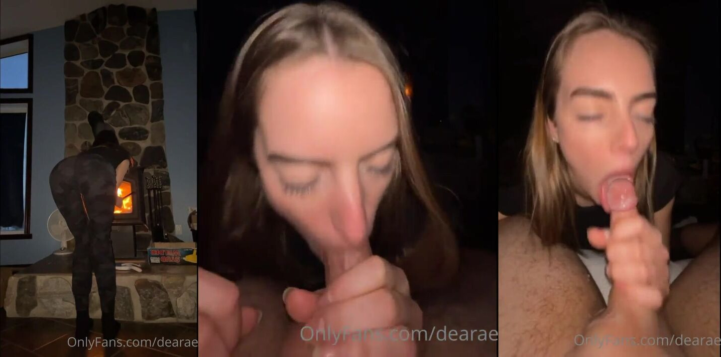 Dearae Gives Her BF An Evening Blowjob