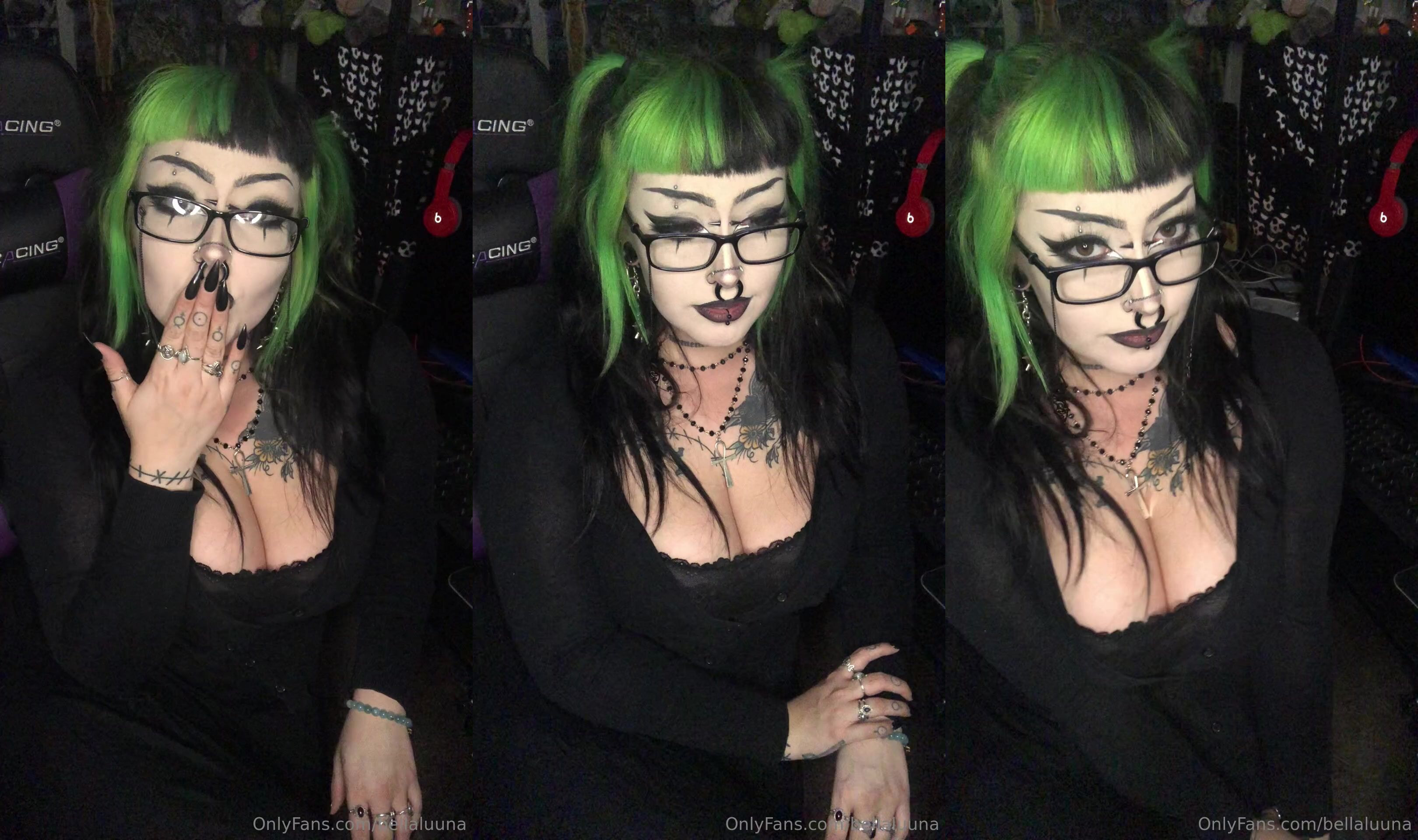 Goth Girl BellaLuuna Flaunts Her Cleavage