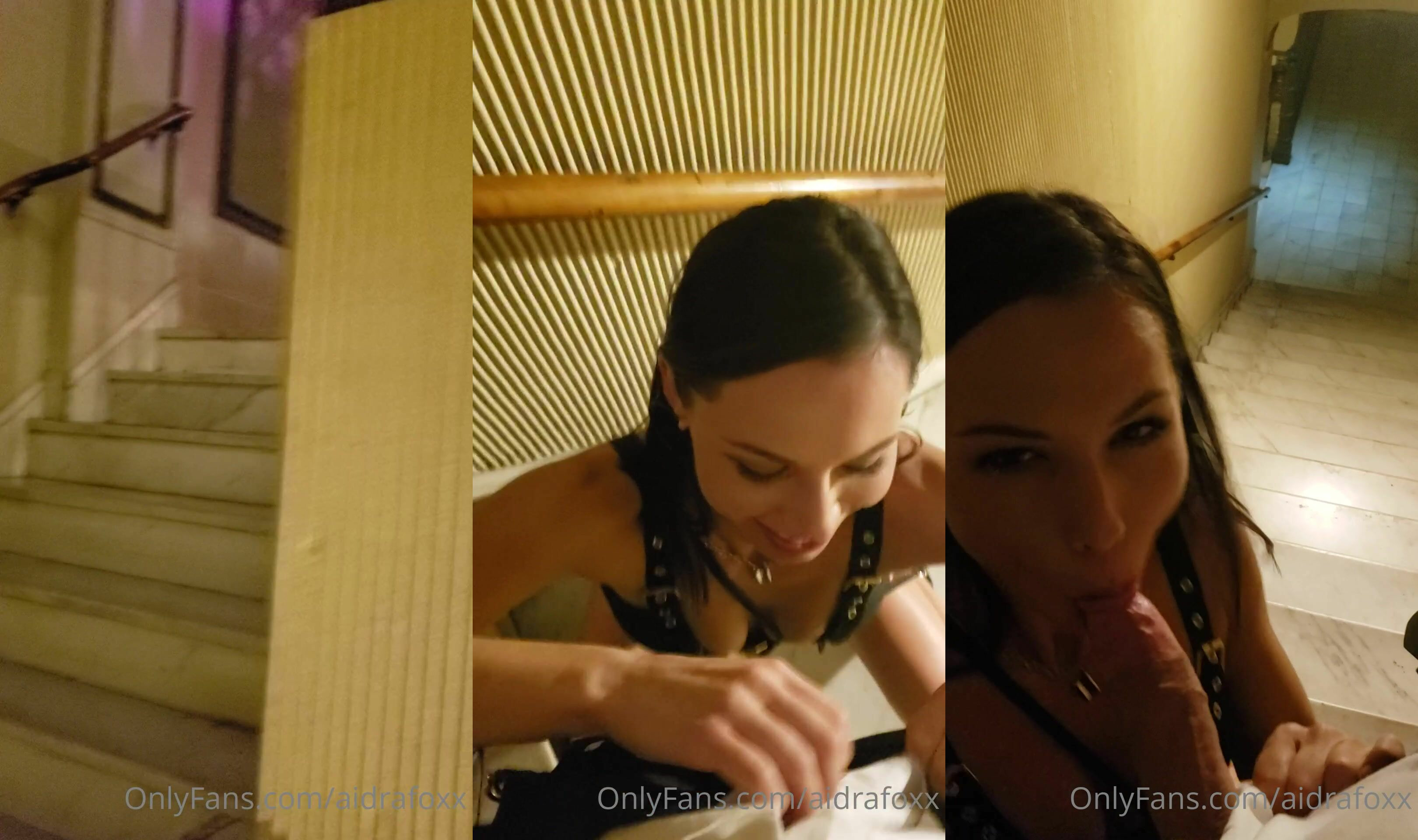 Kinky Slut Aidra Fox Blows Her Guy On The Staircase